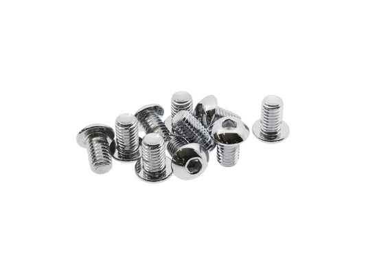 3/8-16 x 5/8in. UNC Button Head Allen Bolts - Chrome. Pack 10.