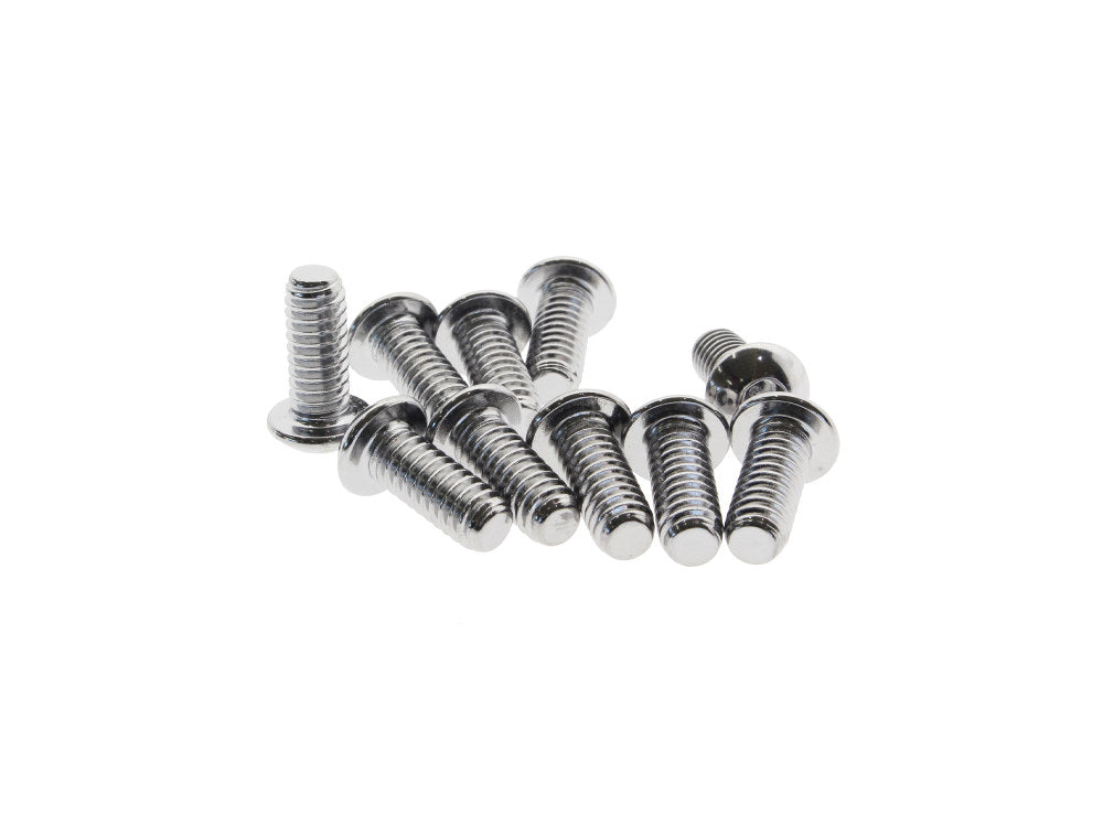 1/4-20 x 5/8in. UNC Button Head Allen Bolts - Chrome. Pack 10.
