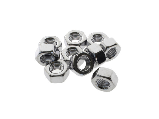 5/16-24 UNF Hex Nuts - Chrome. Pack 10.