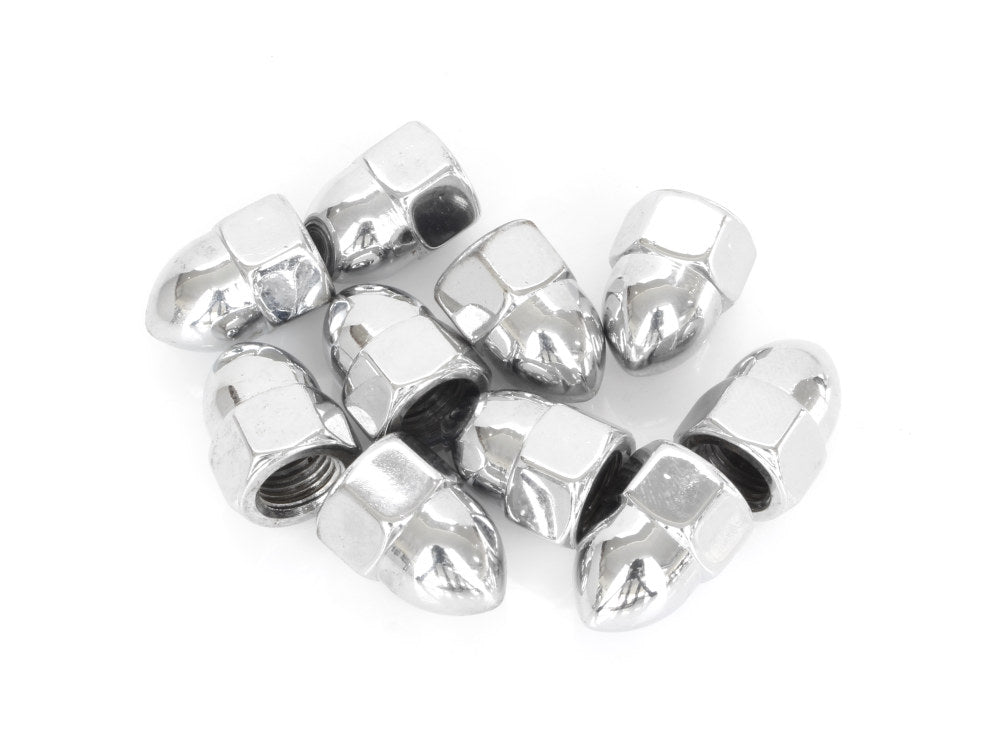 7/16-20 UNF Acorn OEM Style Nuts - Chrome. Pack 10.