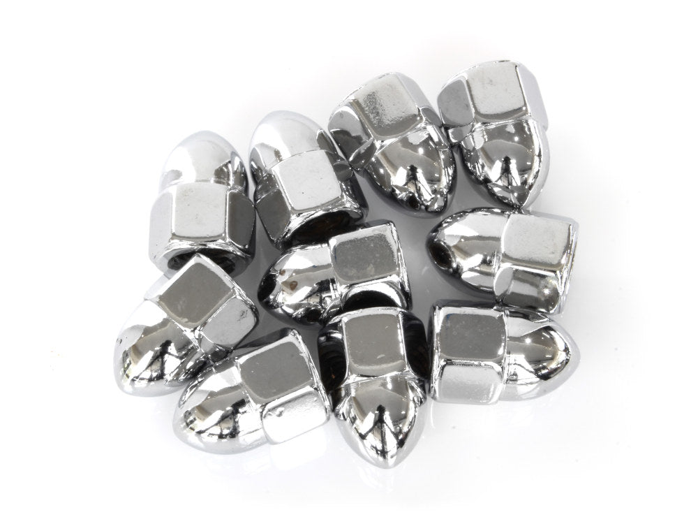 3/8-16 UNC Acorn OEM Style Nuts - Chrome. Pack 10.