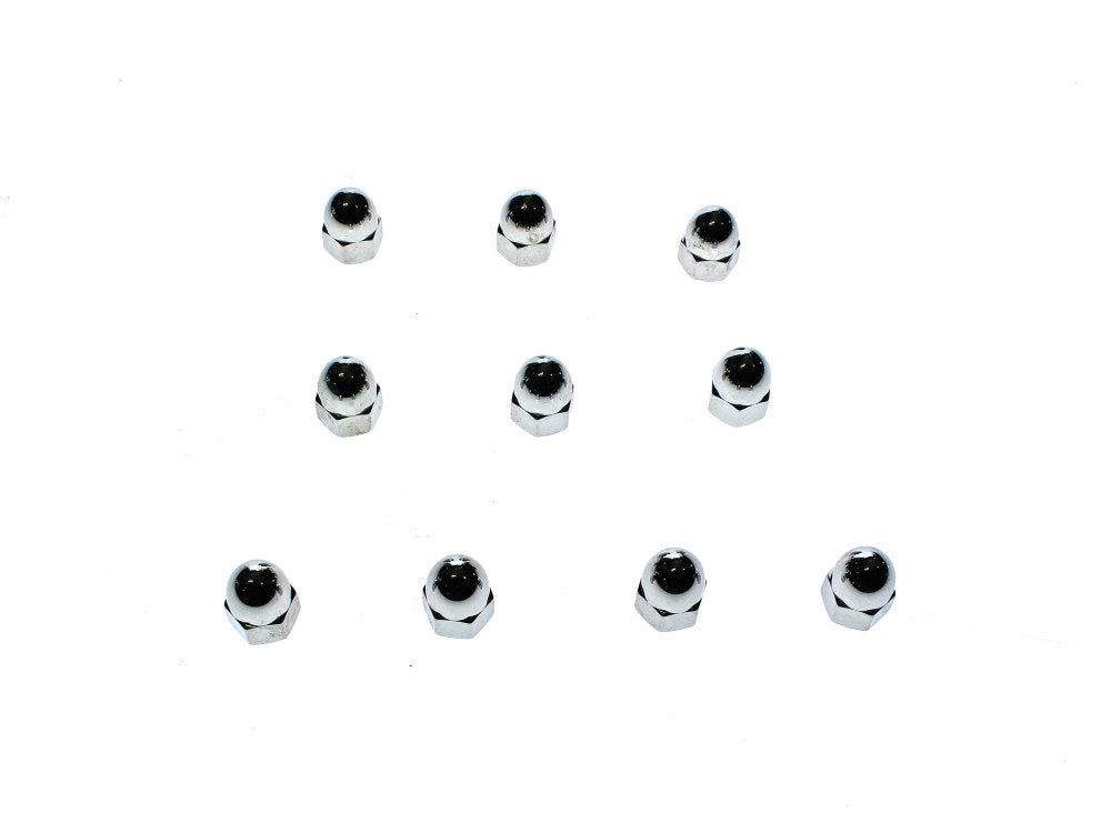 1/2-13 UNC Acorn OEM Style Nuts - Chrome. Pack 10.