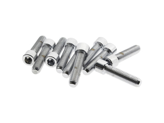 1/4-28 x 1in. UNF Polished Socket Head Allen Bolts - Chrome. Pack 10.