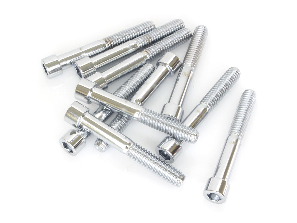 5/16-18 x 2-1/4in. UNC Polished Socket Head Allen Bolts - Chrome. Pack 10.