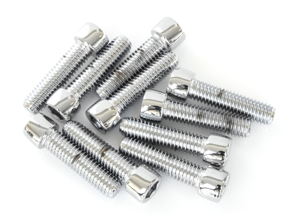 3/8-16 x 1-1/2in. UNC Polished Socket Head Allen Bolts - Chrome. Pack 10.