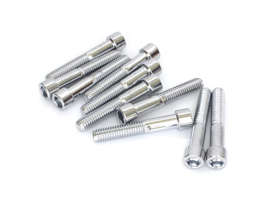3/8-16 x 2-1/4in. UNC Polished Socket Head Allen Bolts - Chrome. Pack 10.
