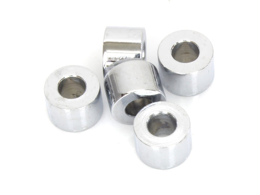 1/4in. ID x 3/8in. Wide Steel Spacers - Chrome. Pack 5.