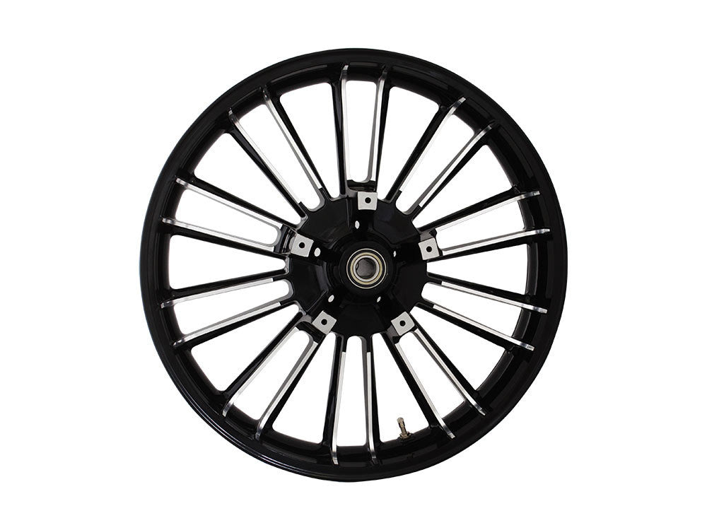 21in. x 3.50in. wide Atlantic 3D Wheel with Front Hub - Black Cut. Fits Touring 2008up with ABS