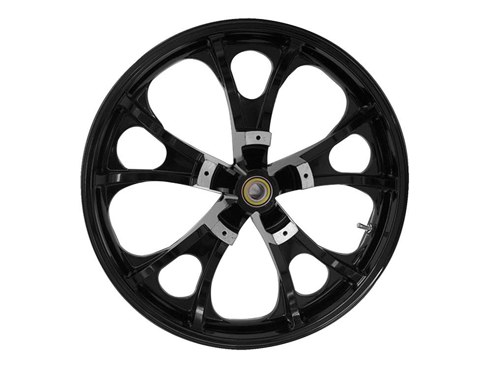 21in. x 3.50in. wide Largo 3D Wheel with Front Hub - Gloss Black. Fits Touring 2008up with ABS