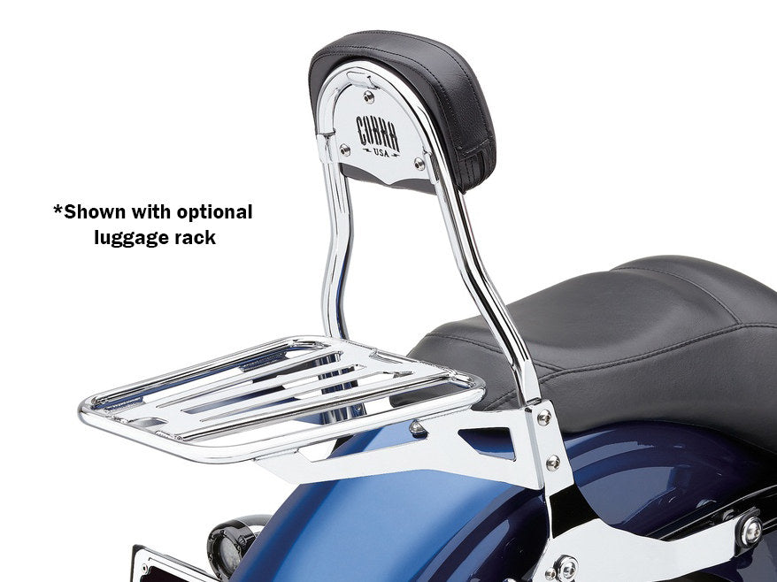Short Quick Detachable Sissy Bar Kit - Chrome. Fits Dyna 2006-2017.