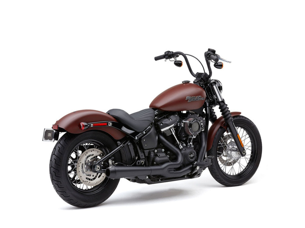 El Diablo 2-into-1 Exhaust - Black with Black End Cap. Fits Street Bob 2018-2024 & Standard 2020-2024, Deluxe & Low Rider 2018-2020 & Softail Slim 2018-2021