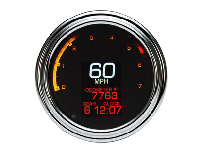 4-1/2in. Tank Mount KPH Speedometer with Tachometer - Chrome. Fits Big Twin 1936-2003.
