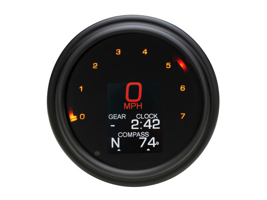 4-1/2in. Tank Mount KPH Speedometer with Tachometer - Black. Fits Softail 2004-2010 & Dyna Wide Glide 2004-2008.