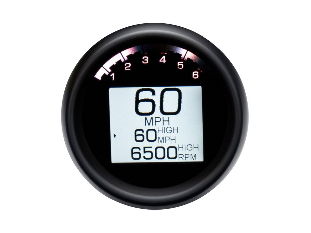 3-3/8in. Round KPH Speedometer with Tachometer - Black. Fits Dyna & Sportster 1994-2003.