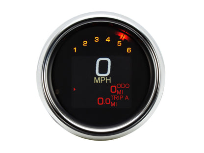 3-3/8in. Round KPH Speedometer with Tachometer - Chrome. Fits Dyna & Sportster 1994-2003.