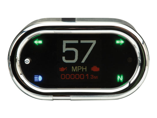 3-1/2in. x 2in. Classic KPH Speedometer - Chrome