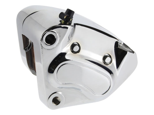 OEM Style 4 Piston Front Left Brake Caliper - Chrome. Fits Big Twin 2000-2007 & Sportster 2000-2003.