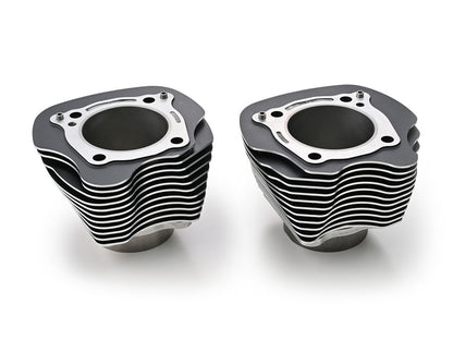 128ci Big Bore Kit with Highlighted Fins - Black. Includes CP Carrillo 12.0:1 Compression Piston Kit. Fits Milwaukee-Eight 2017up 114ci or 117ci Engine