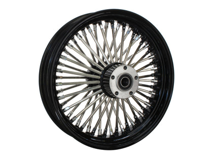 16in. x 3.5in. Mammoth Fat Spoke Rear Wheel - Gloss Black & Chrome. Fits Softail 2000-2007, Dyna 2000-2005, Sportster 2000-2004 & Touring 2000-2001.