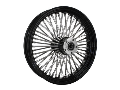 18in. x 3.5in. Mammoth Fat Spoke Rear Wheel - Gloss Black & Chrome. Fits Softail 2011up.
