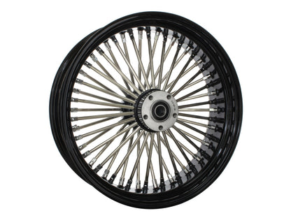 18in. x 5.5in. Mammoth Fat Spoke Rear Wheel - Gloss Black & Chrome. Fits Dyna 2012-2017 & Sportster 2014-2021.