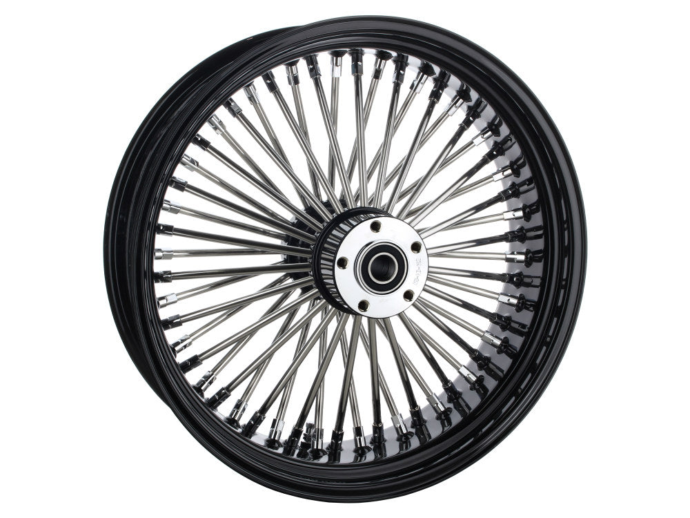 18in. x 5.5in. Mammoth Fat Spoke Rear Wheel - Gloss Black & Chrome. Fits Softail 2008up.