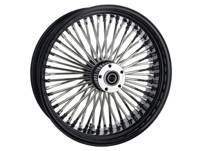 18in. x 5.5in. Mammoth Fat Spoke Rear Wheel - Gloss Black & Chrome. Fits Softail 2008up.