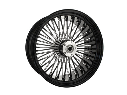 18in. x 8.5in. Mammoth Fat Spoke Rear Wheel - Gloss Black & Chrome. Fits Softail Breakout 2013-2017 & Rocker 2011.