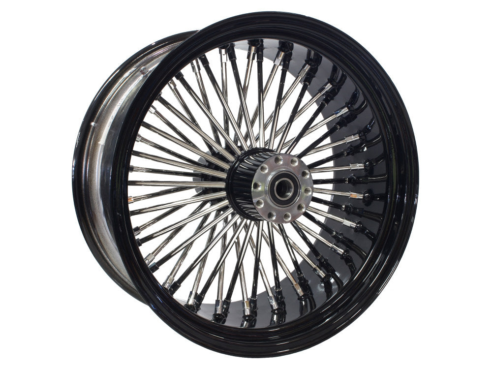 18in. x 8.5in. Mammoth Fat Spoke Rear Wheel - Gloss Black & Chrome. Fits Breakout, Fat Boy & FXDR 2018up Models with ABS.