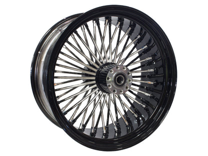18in. x 8.5in. Mammoth Fat Spoke Rear Wheel - Gloss Black & Chrome. Fits Breakout, Fat Boy & FXDR 2018up Models with ABS.