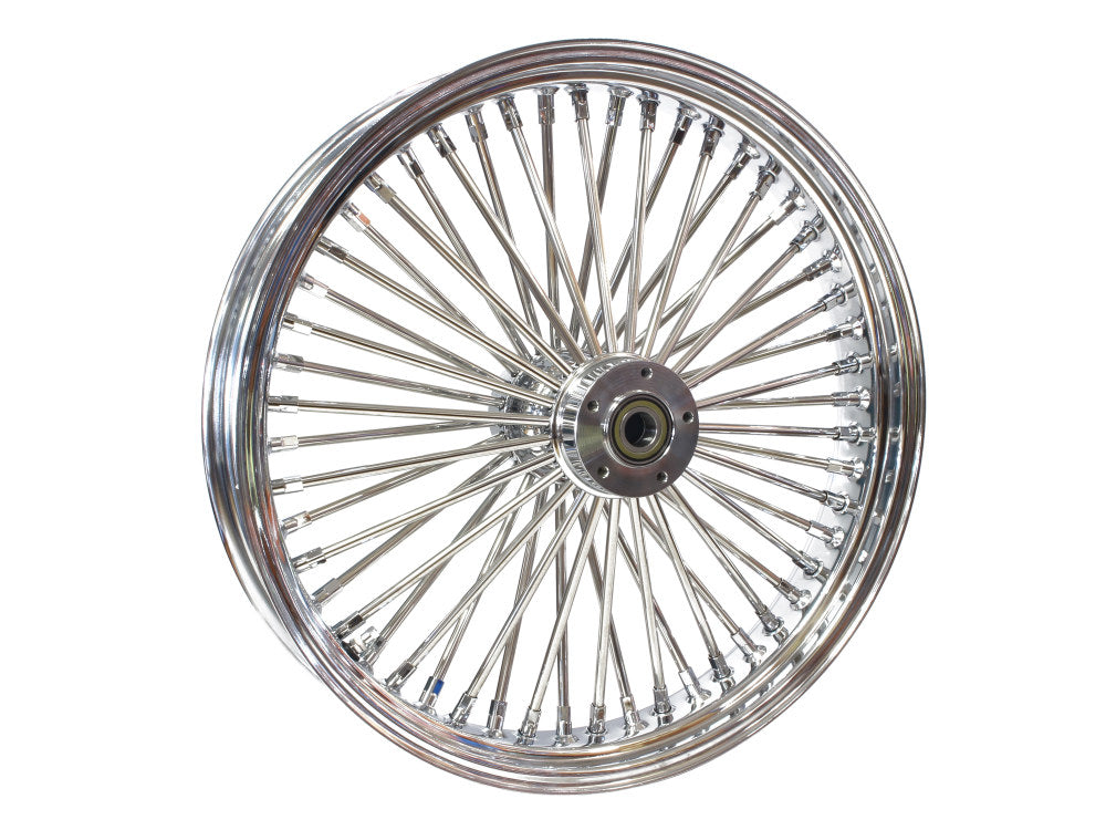 21in. x 3.5in. Mammoth Fat Spoke Front Wheel - Chrome. Fits Fits Dual Disc Dyna Fat Bob 2012-2017 & CVO Pro Street Breakout 2016-2017