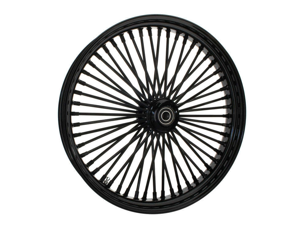23in. x 3.5in. Mammoth Fat Spoke Front Wheel - Gloss Black. Fits Mid Glide Dyna 2012-2017 & FX Softail 2018up.