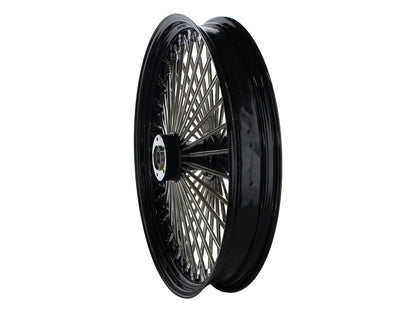 23in. x 3.5in. Mammoth Fat Spoke Front Wheel - Gloss Black & Chrome. Fits FX Softail 2011-2015.