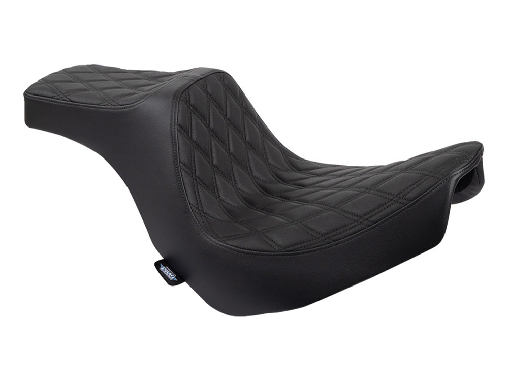Predator 3 Dual Seat with Black Double Diamond Lattice Stitch. Fits Sport Glide & Low Rider 2018up, Low Rider S 2020up & Low Rider ST 2022up
