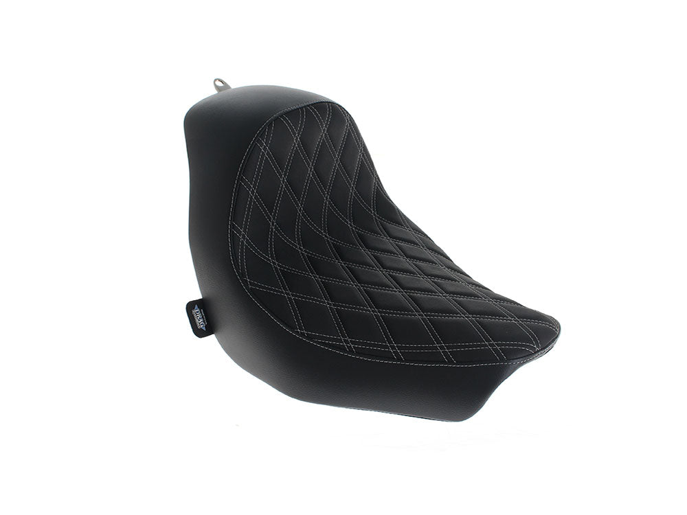 Solo Seat with Silver Double Diamond Lattice Stitch. Fits Low Rider 2018up, Low Rider S 2020up & Low Rider ST 2022up