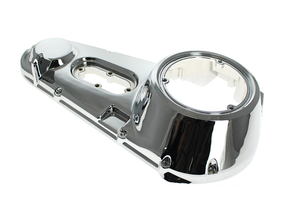 Outer Primary Cover with Running Board Lugs - Chrome. Fits 4Spd FLH 1970-1984