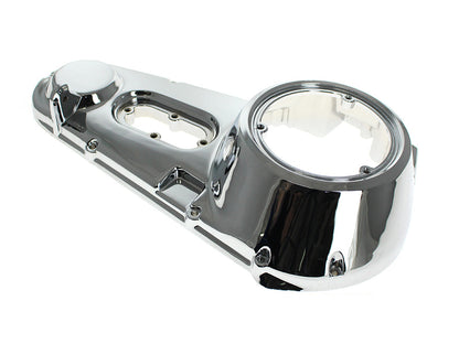 Outer Primary Cover with Running Board Lugs - Chrome. Fits 4Spd FLH 1970-1984