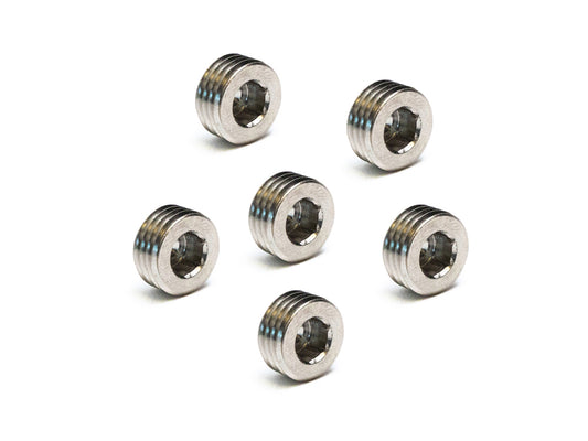 'Short' Motor Case Drain Plug - Pack 6. Fits Twin Cam 1999-2017 and Milwaukee-Eight 2017up.