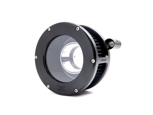 BA Air Cleaner Kit - Black with Clear Cover. Fits Softail 2000-2015, Dyna 1999-2017, Touring 1999-2007 with CV Carb or Cable Operated Delphi EFI