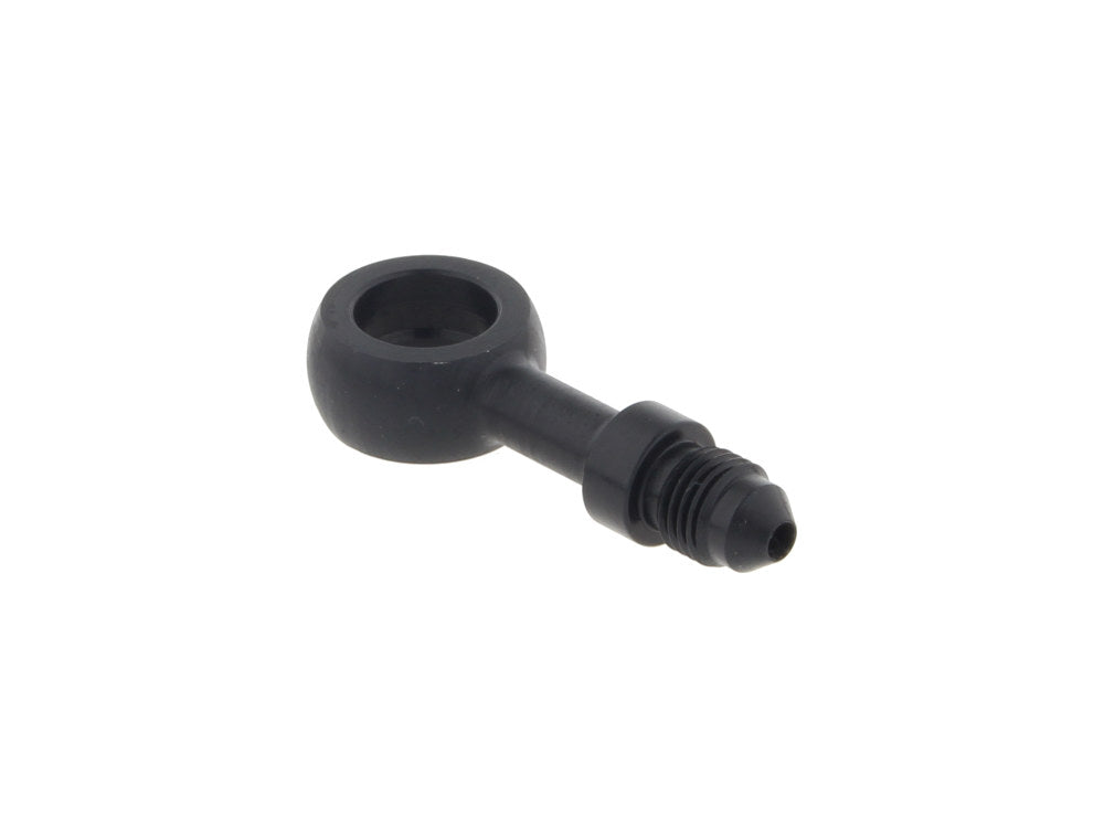 Black True 12mm ID, 180 Degree Straight Banjo - Male #3 End.