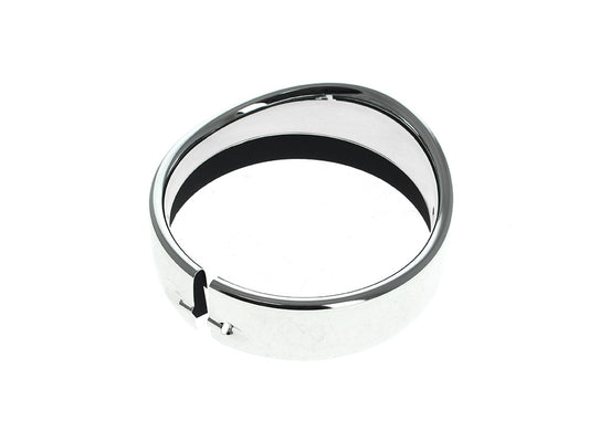 Peaked Visor Style 5-3/4in. Headlight Trim Ring - Chrome. Fits FX Softail 1994-2015, Dyna 1994-2017 & Most Sportster Models 2004-2021.