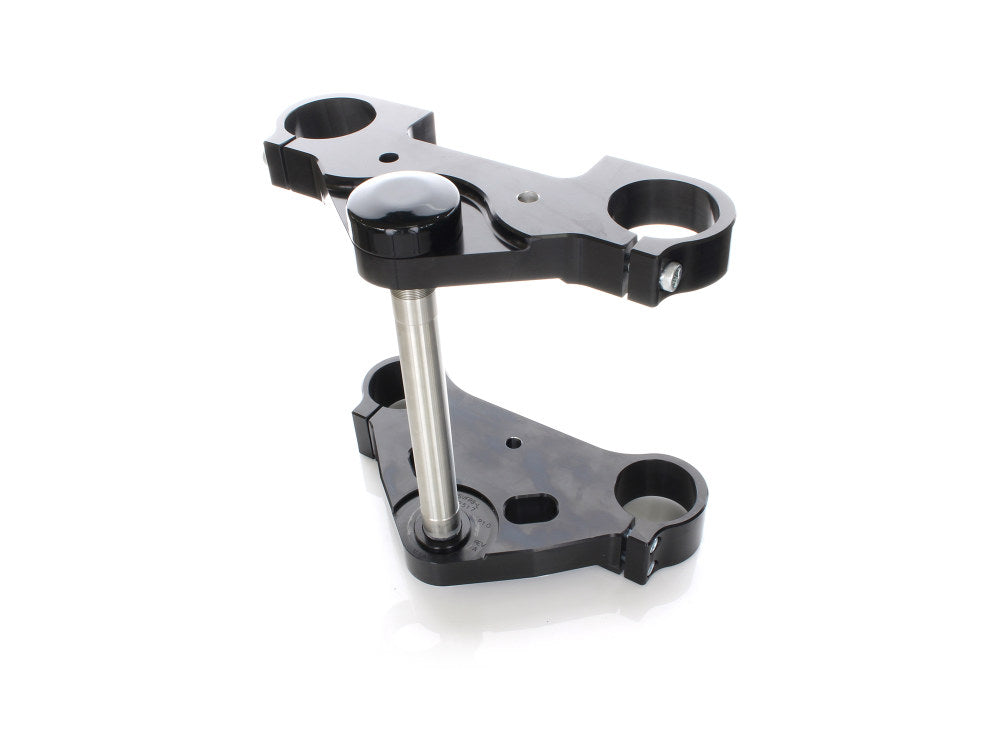 8 Degree Raked Triple Tree Kit - Black. Fits V-Rod 2012-2017 with OEM Inverted Front End & 26in. Wheel Upgrade.