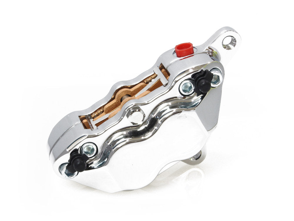 Front 4 Piston Caliper - Chrome. Fits Softail Springer & FXWG 1980-1983 with applicable bracket purchase.