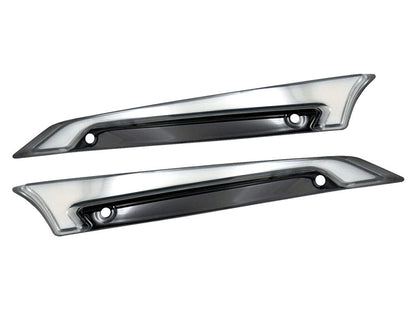 LED FusionFX Windshield Trim - Smoke Lens, Chrome Housing. With Amber Turn, White Run. Fits Road Glide 2015-2023