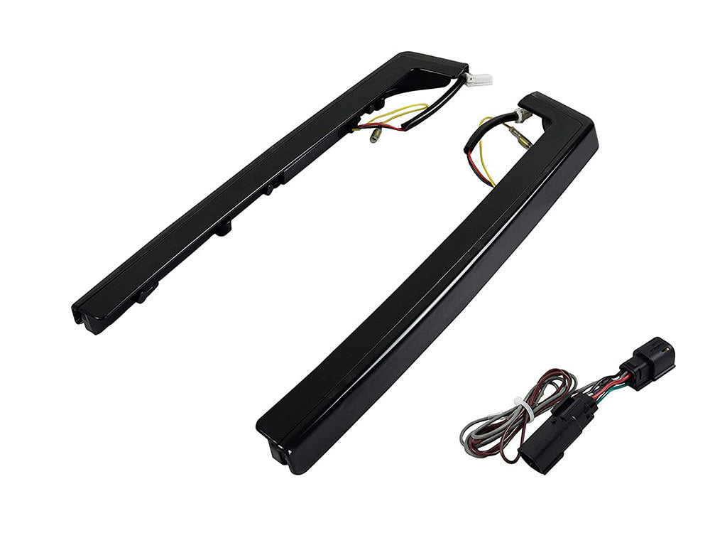 LED Tour Pak Arms - Amber Turn, Red Run/Brake, Black Housing, Smoke Lens. Fits Touring 2014up.