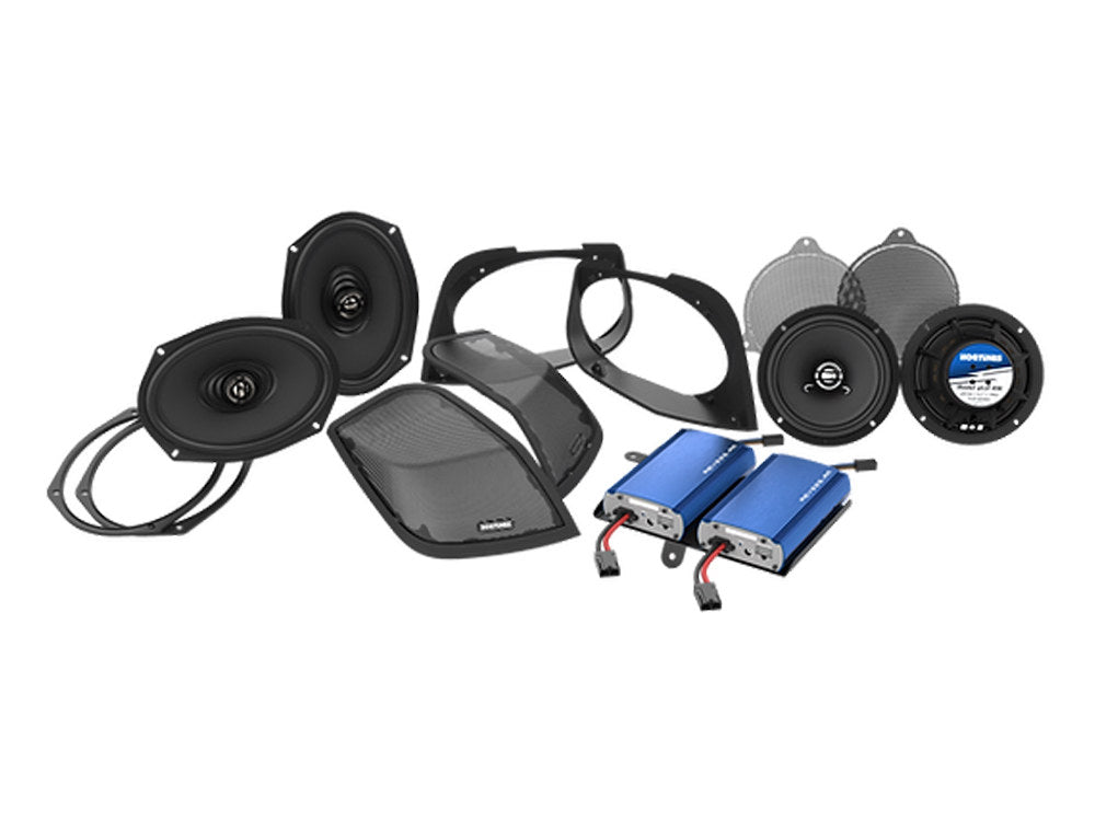 450 Watt Amp x 4 Speaker Kit & Saddlebag Lid Retro Cut In Kit. Fits Street Glide 2014-2023 & Road Glide 2015-2023