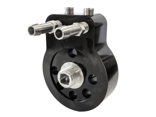 Oil Cooler Adaptor with By-pass. Fits Air Cooled Milwaukee-Eight 2018up
