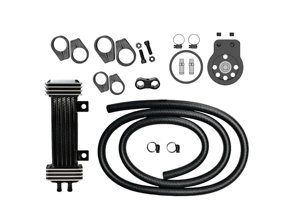 6-Row Vertical Deluxe Oil Cooler Kit. Fits Softail 2018up