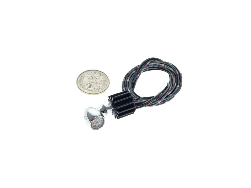 Atto DF Mini LED Turn Signal - Amber Turn - Red Run/Brake - Chrome.