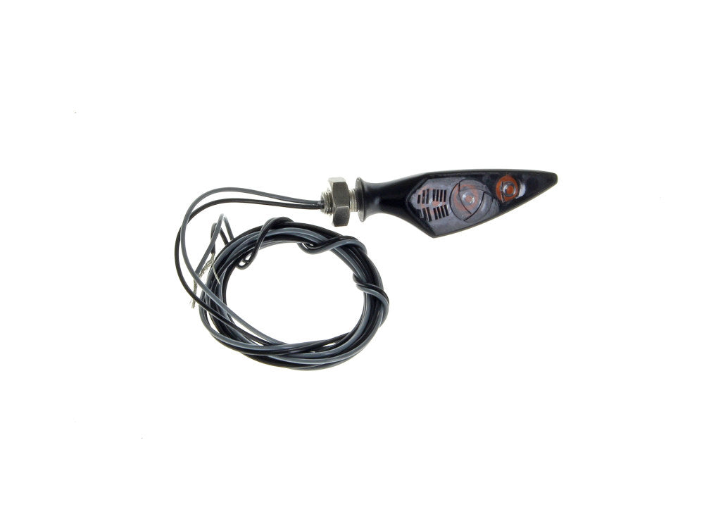 Rhombus S Dark LED Left Hand Front / Right Hand Rear Turn Signal - Black.